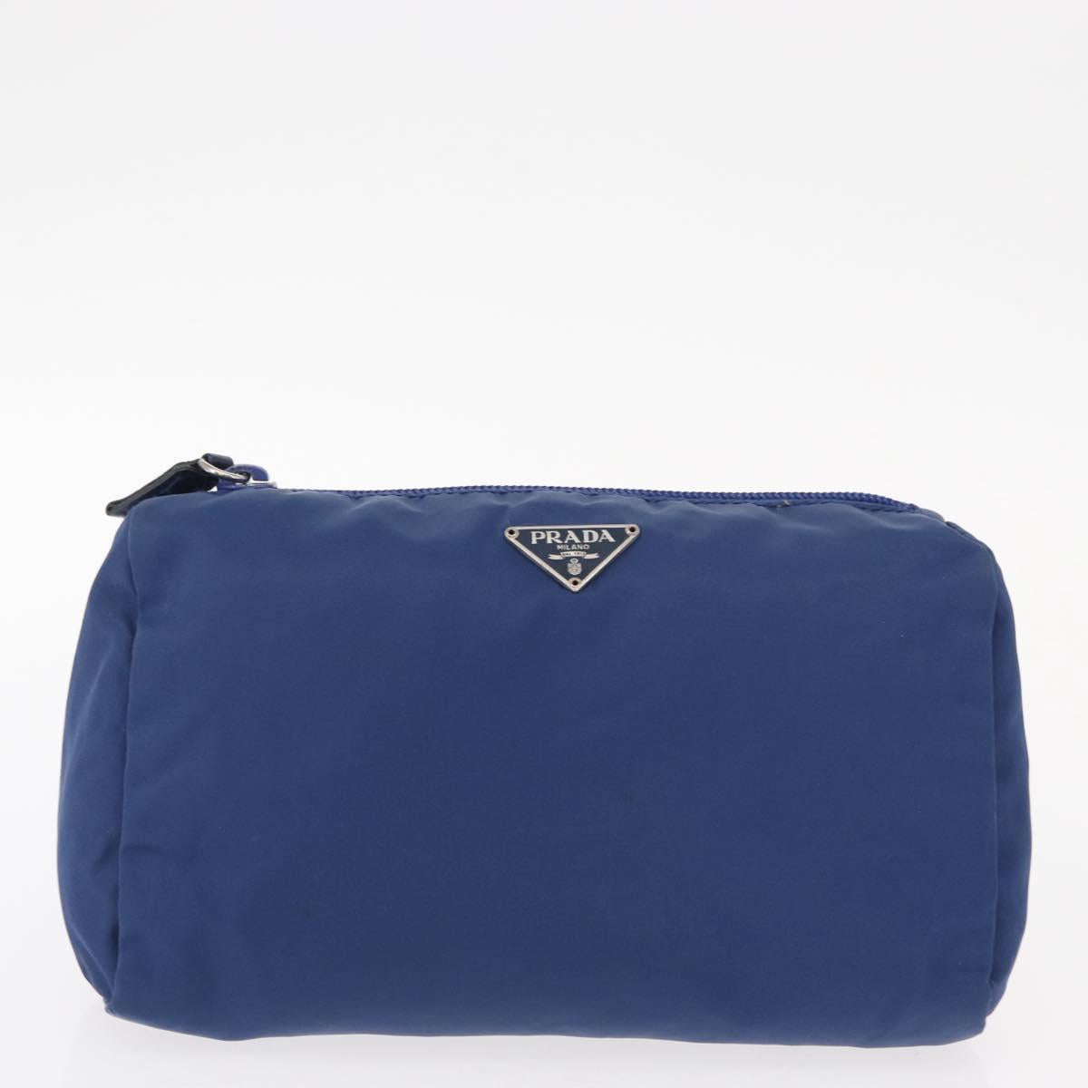 PRADA Pouch Nylon Canvas 4 Set Blue Red khaki Auth 151313