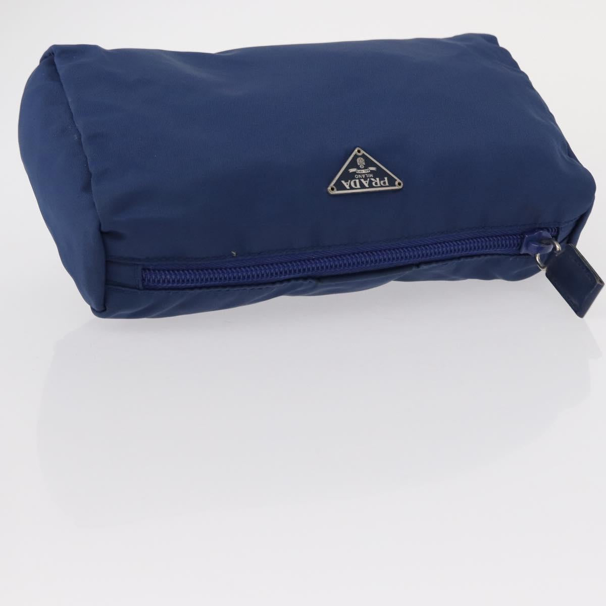 PRADA Pouch Nylon Canvas 4 Set Blue Red khaki Auth 151313