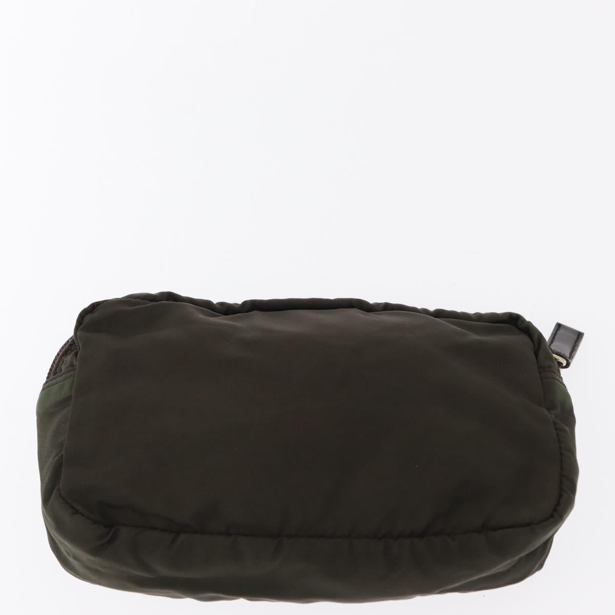 PRADA Pouch Nylon Canvas 4 Set Blue Red khaki Auth 151313