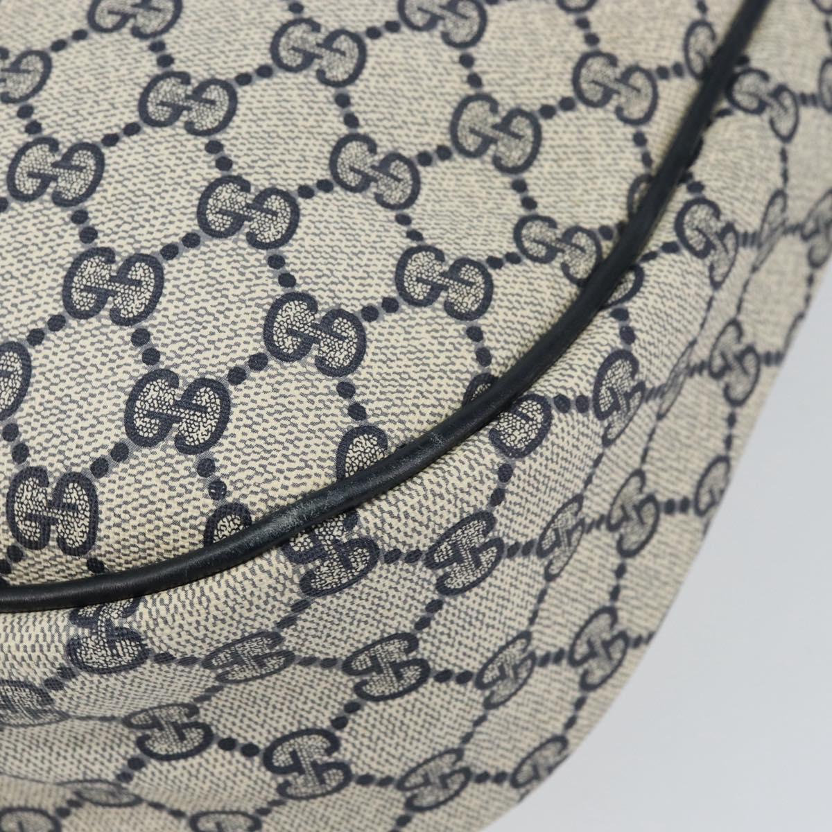 GUCCI GG Supreme Sherry Line Shoulder Bag PVC Navy Gold Red Auth 151330