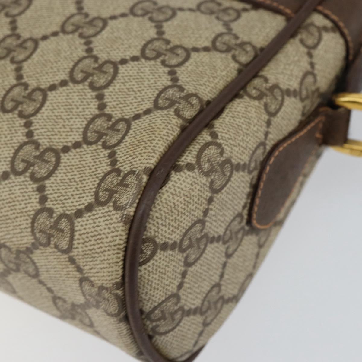 GUCCI GG Supreme Web Sherry Line Bag PVC Beige Gold 56 02 088 Auth 151331