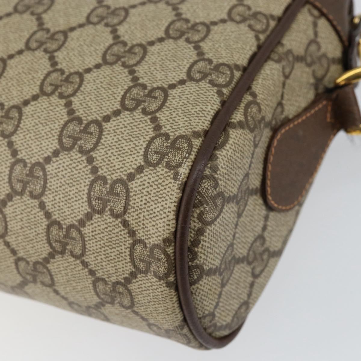 GUCCI GG Supreme Web Sherry Line Bag PVC Beige Gold 56 02 088 Auth 151331