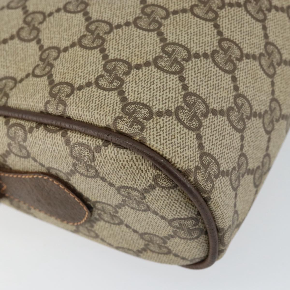 GUCCI GG Supreme Web Sherry Line Bag PVC Beige Gold 56 02 088 Auth 151331