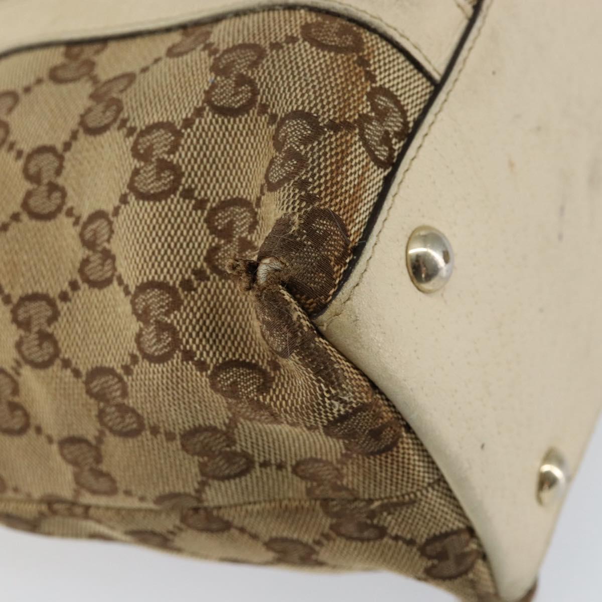 GUCCI GG Canvas Abbey Tote Bag Beige Gold 141470 Auth 151334