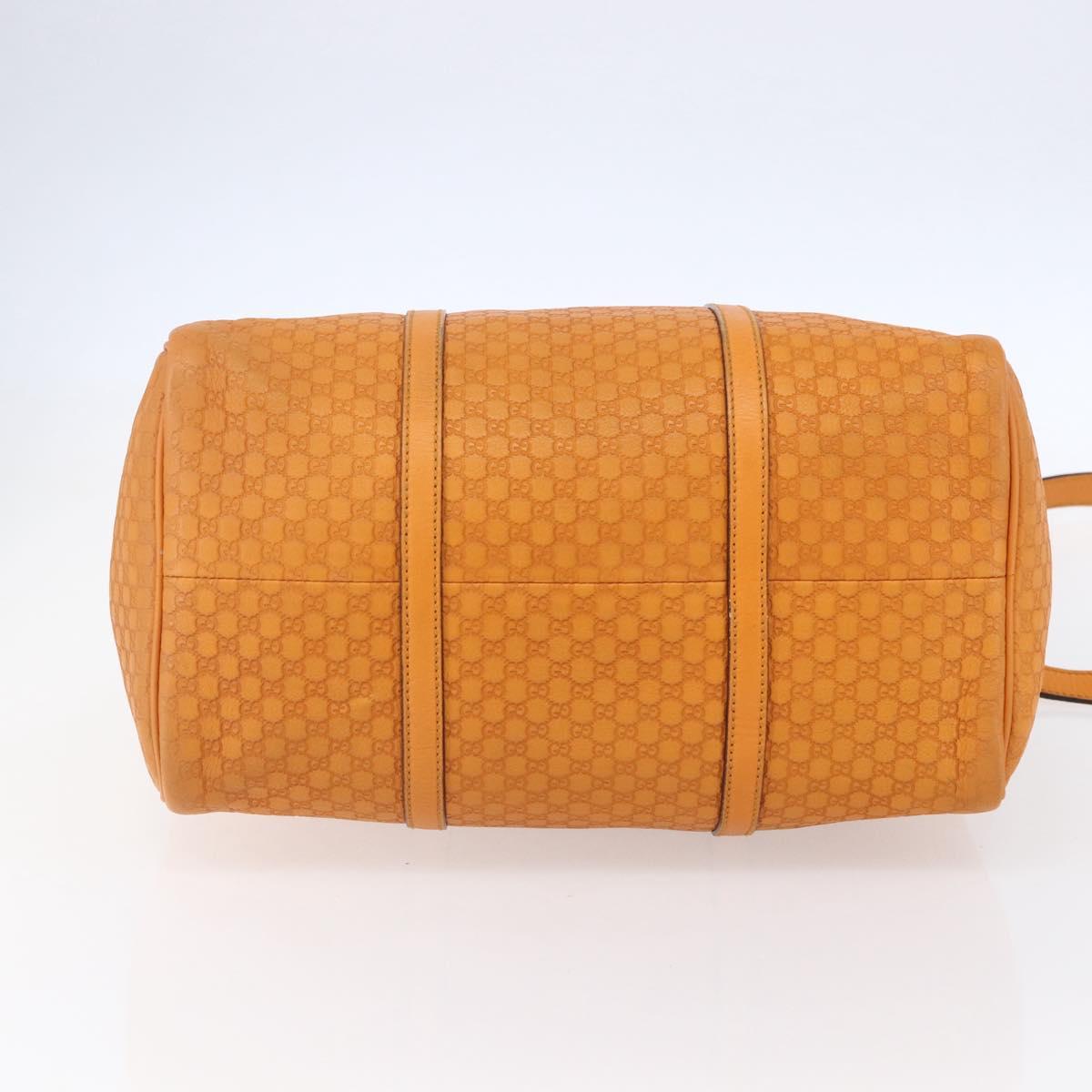 GUCCI Micro GG Canvas Guccissima Boston Bag 2way Orange Gold 322231 Auth 151335