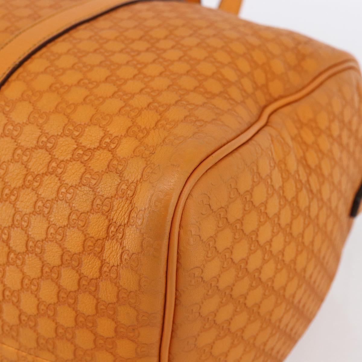 GUCCI Micro GG Canvas Guccissima Boston Bag 2way Orange Gold 322231 Auth 151335