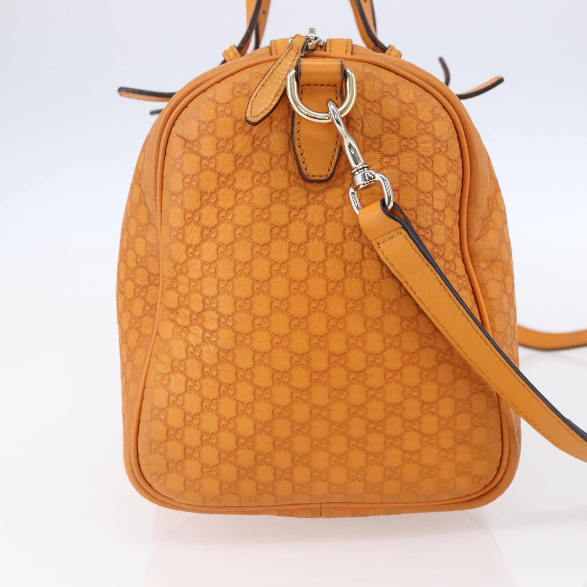 GUCCI Micro GG Canvas Guccissima Boston Bag 2way Orange Gold 322231 Auth 151335