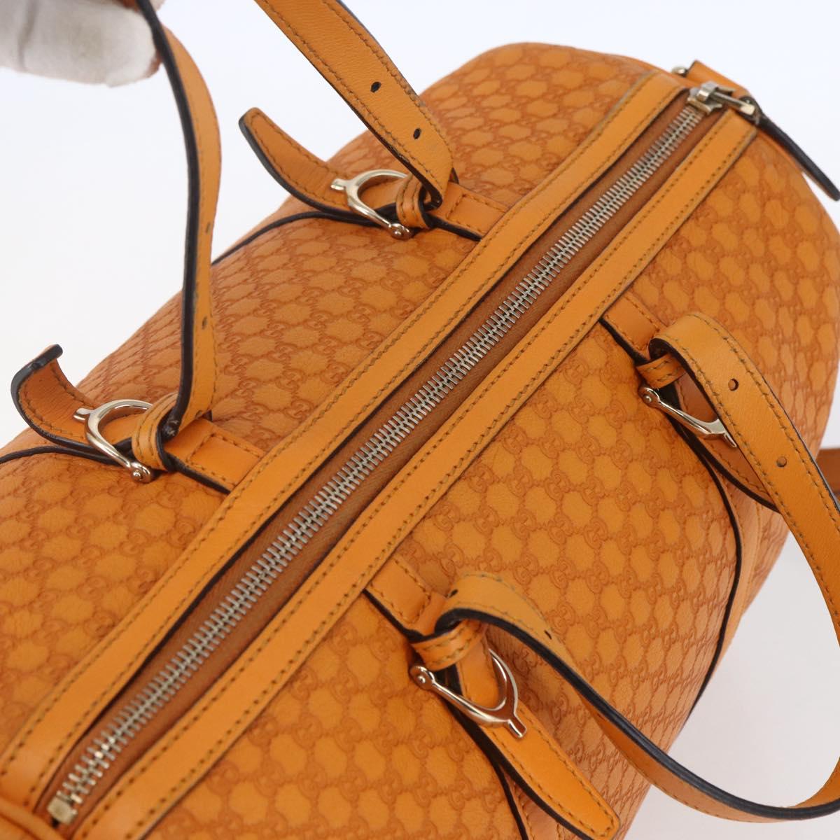 GUCCI Micro GG Canvas Guccissima Boston Bag 2way Orange Gold 322231 Auth 151335