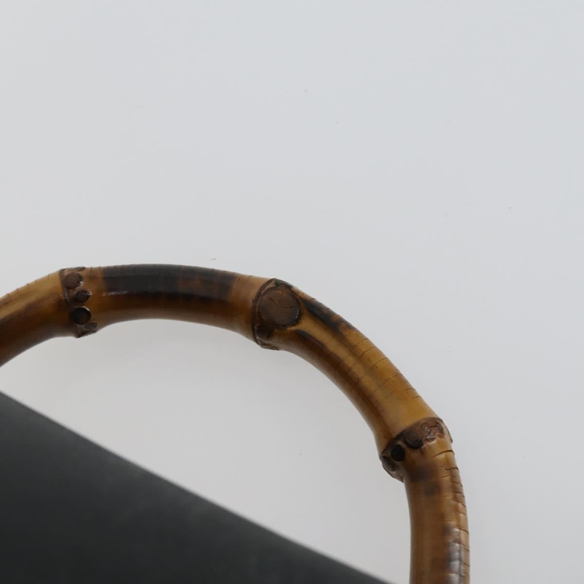 GUCCI Bamboo Backpack Leather Black Gold 003 2058 0016 Auth 151336