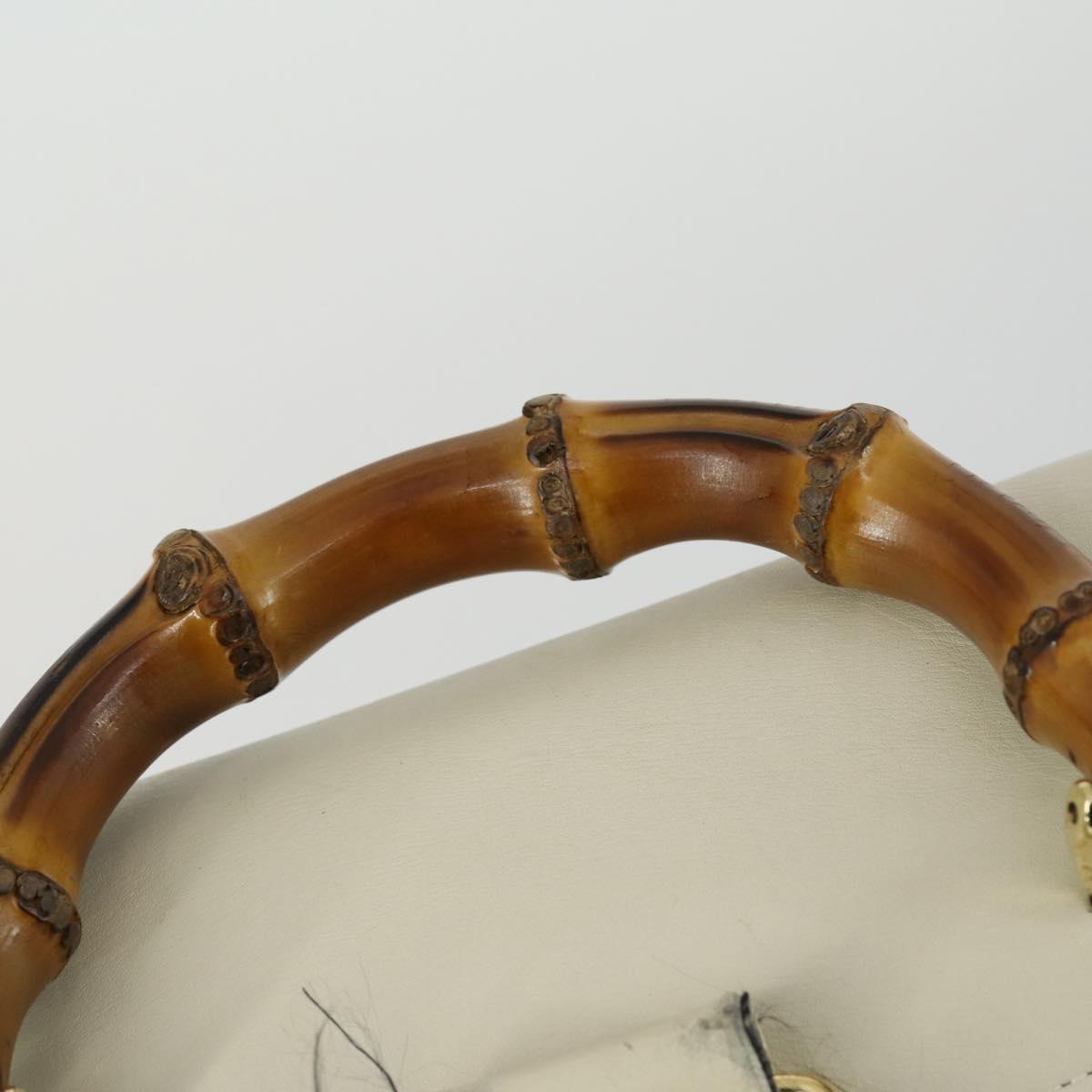 GUCCI Bamboo Backpack Leather Outlet Ivory Gold 003 8016 2058 Auth 151337