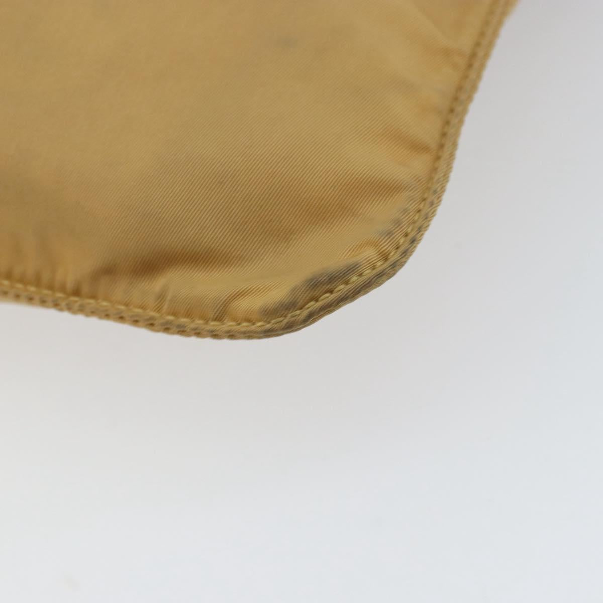 PRADA Shoulder Bag Nylon Beige Silver Auth 151338