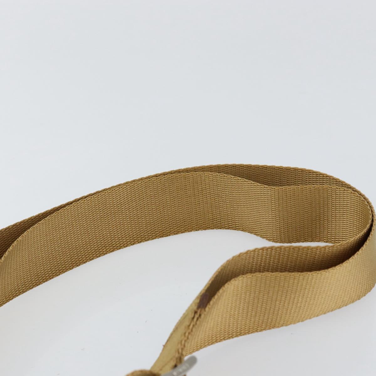 PRADA Shoulder Bag Nylon Beige Silver Auth 151338