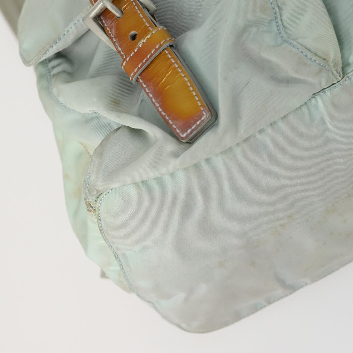 PRADA Backpack Nylon Light Blue Silver Auth 151340