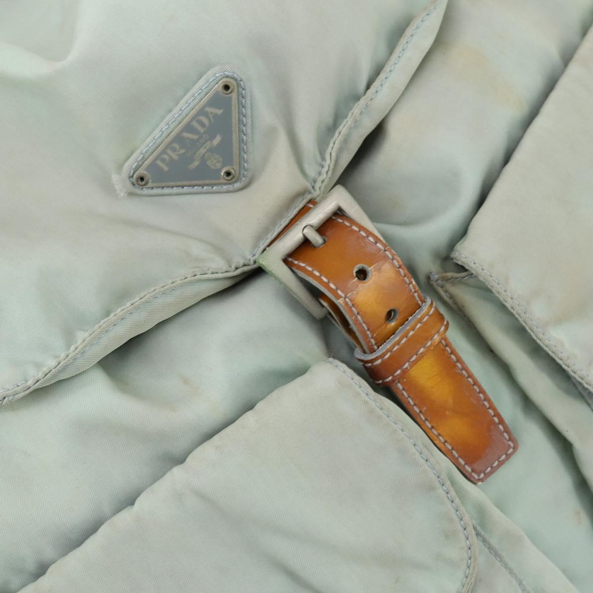 PRADA Backpack Nylon Light Blue Silver Auth 151340