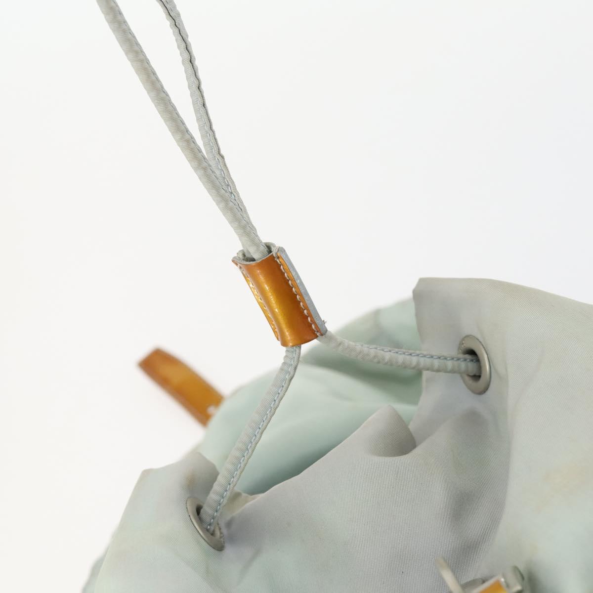 PRADA Backpack Nylon Light Blue Silver Auth 151340