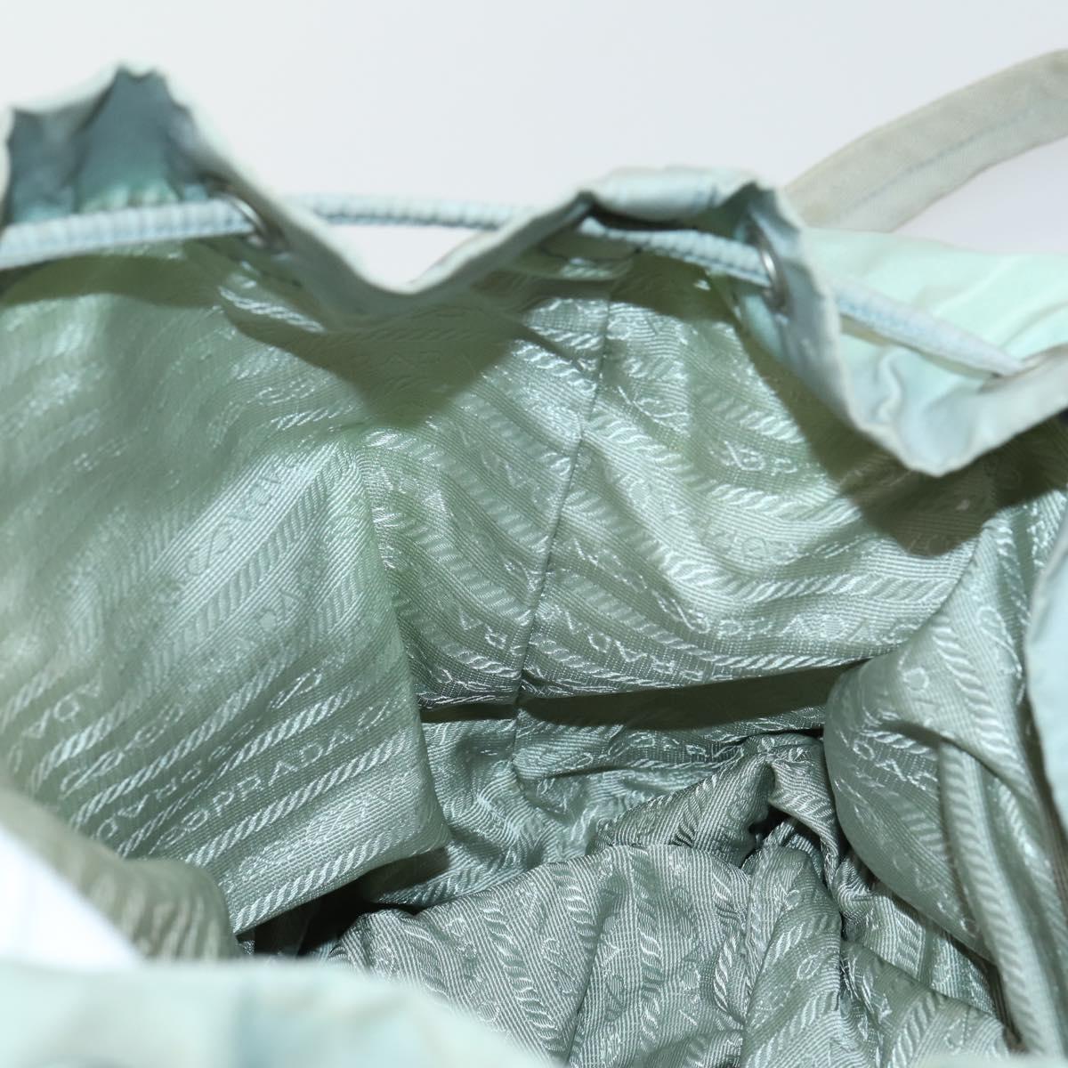 PRADA Backpack Nylon Light Blue Silver Auth 151340