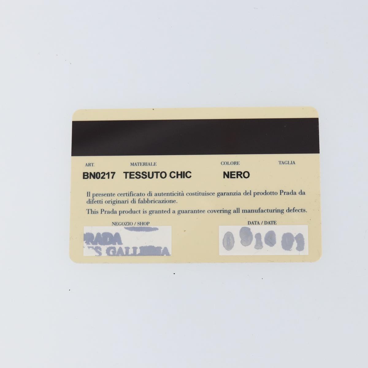 PRADA Hand Bag Nylon Black Gold Auth 151341