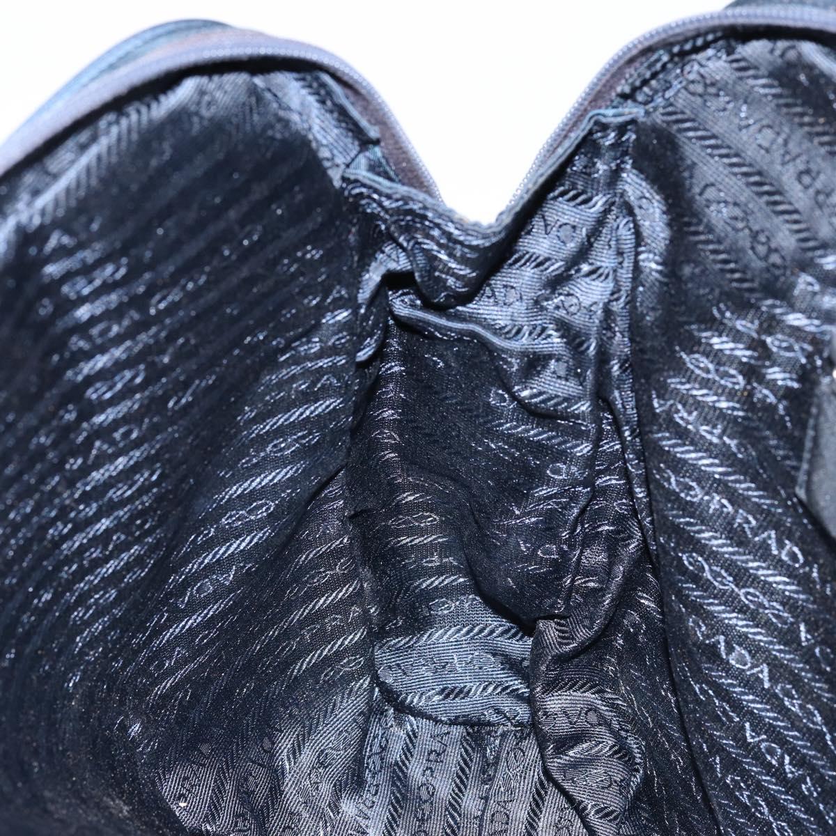 PRADA Hand Bag Nylon Navy Silver Auth 151342