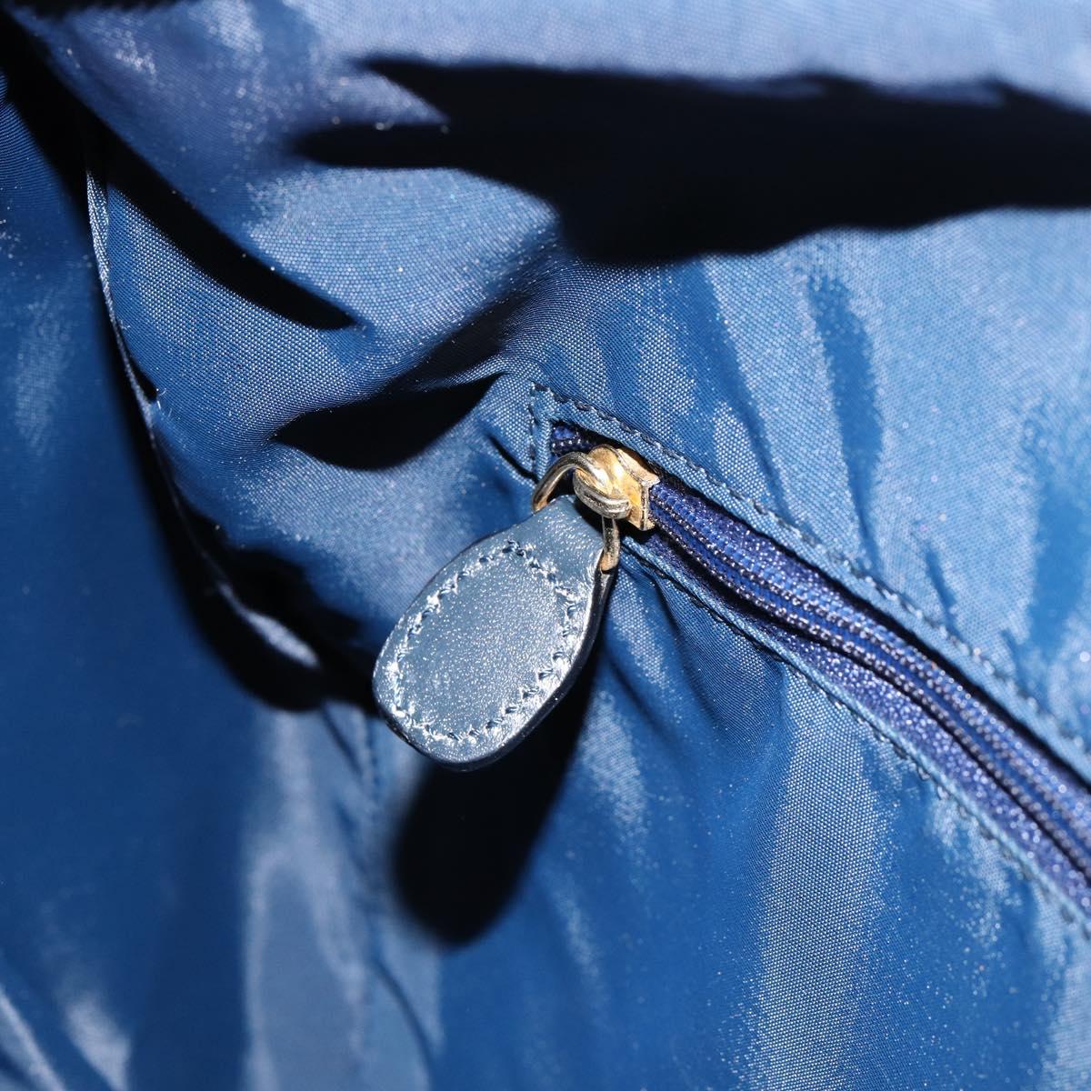 Christian Dior Trotter Canvas Boston Bag Navy Gold Auth 151345V