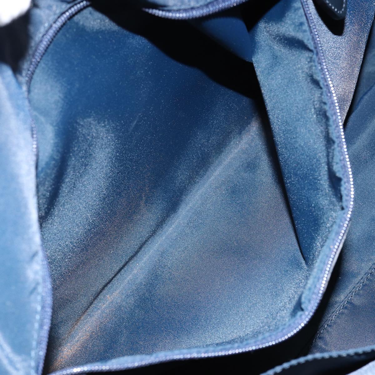 Christian Dior Trotter Canvas Boston Bag Navy Gold Auth 151345V