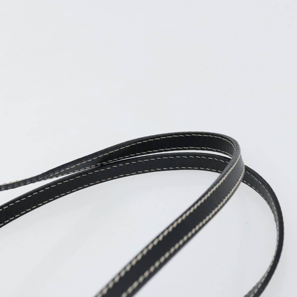 FENDI Zucchino Canvas Hand Bag Navy Silver Auth 151349