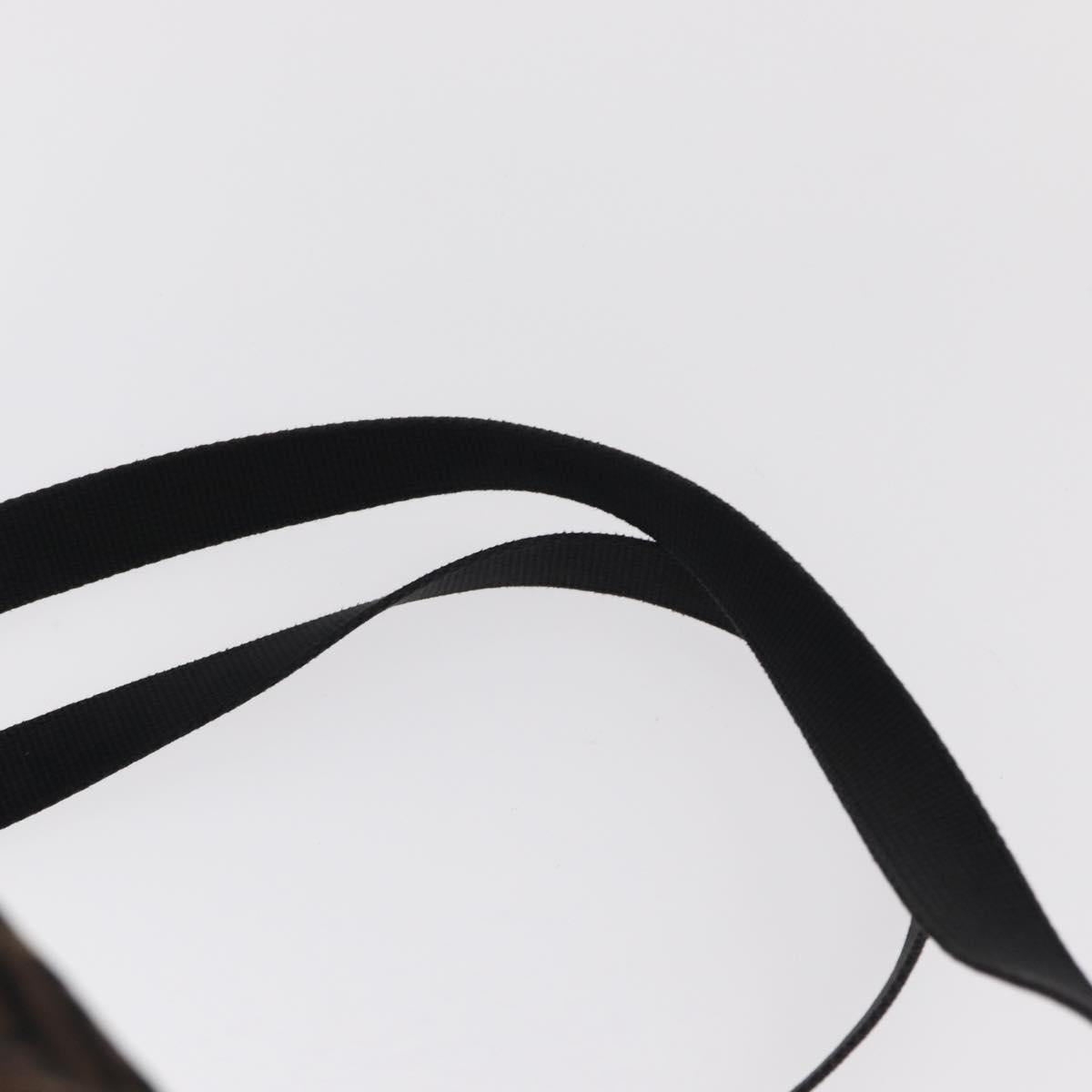 FENDI Zucchino Canvas Backpack Brown Black Auth 151350