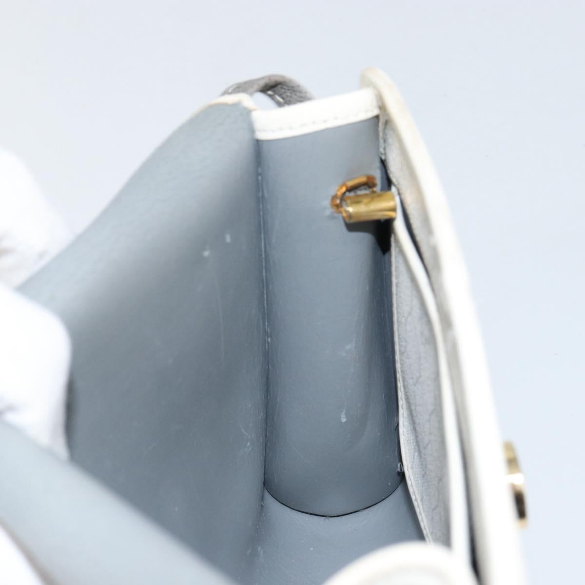 Christian Dior Honeycomb Canvas Shoulder Bag PVC Gold White Auth 151351