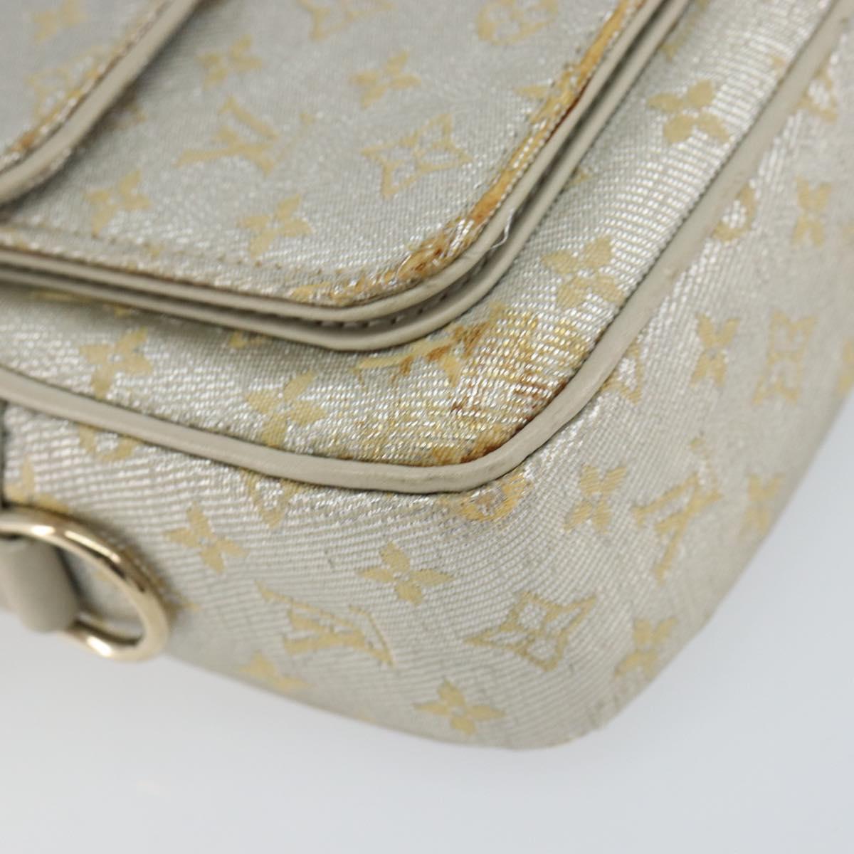 LOUIS VUITTON Monogram Shine Chain McKenna Bag Silver M92362 LV Auth 151359