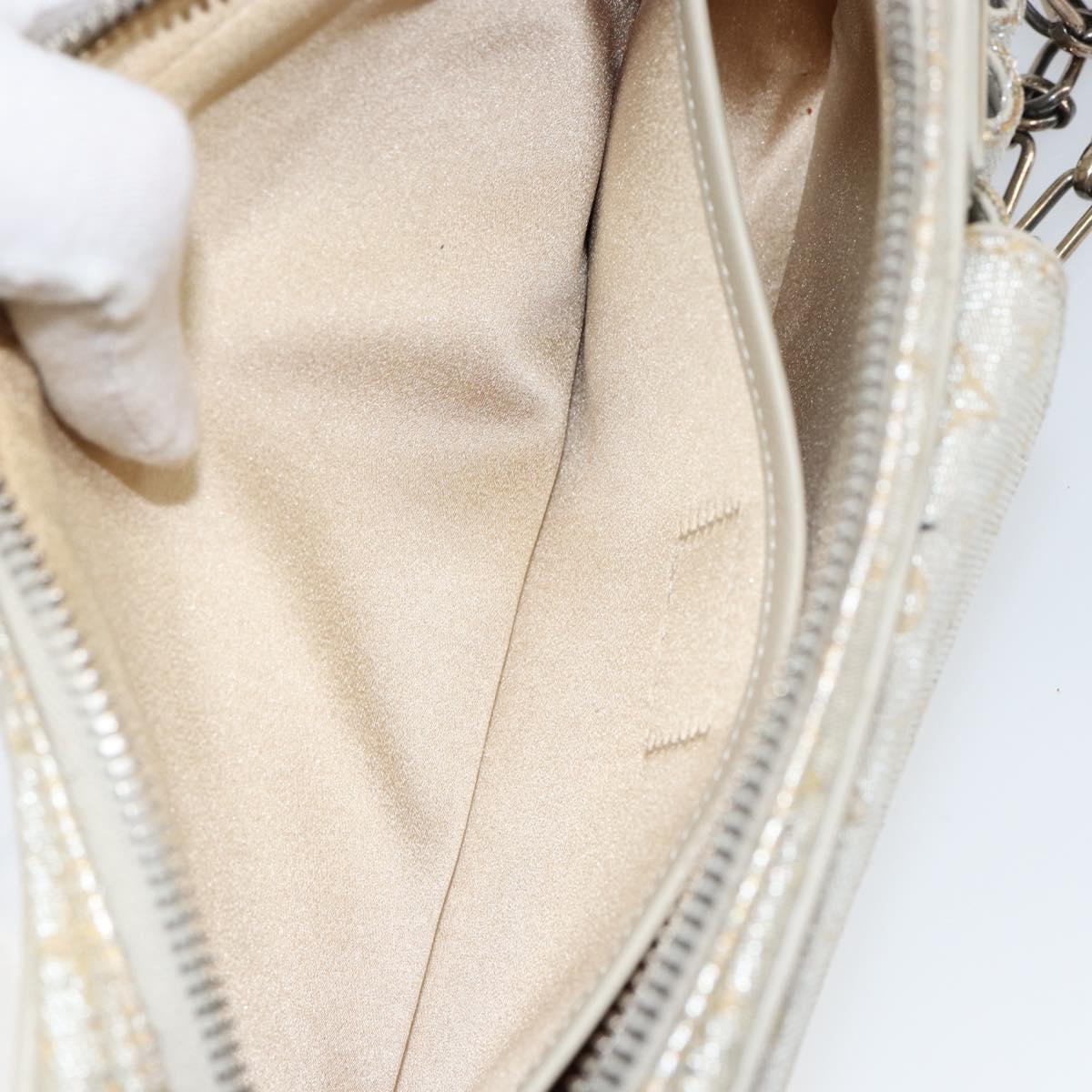 LOUIS VUITTON Monogram Shine Chain McKenna Bag Silver M92362 LV Auth 151359