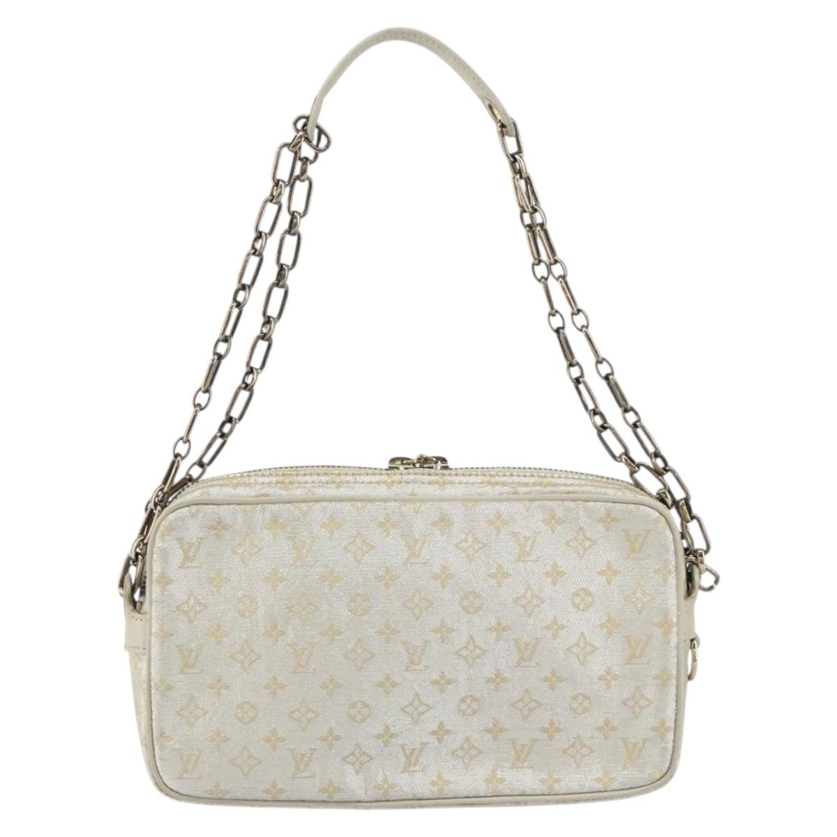 LOUIS VUITTON Monogram Shine Chain McKenna Bag Silver M92362 LV Auth 151359