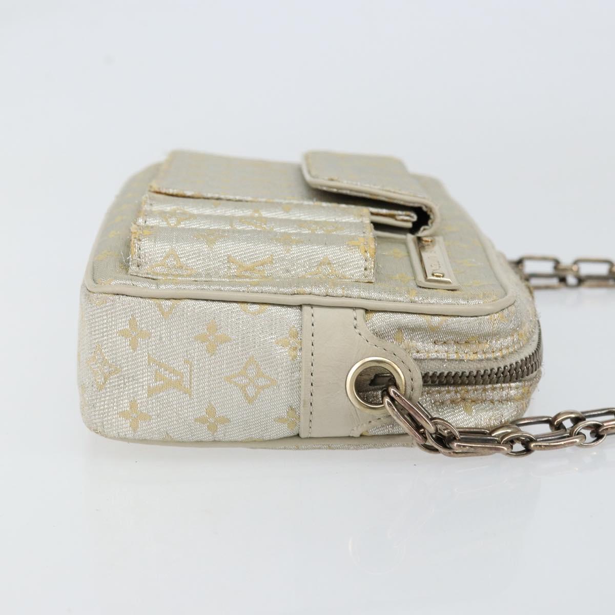 LOUIS VUITTON Monogram Shine Chain McKenna Bag Silver M92362 LV Auth 151359