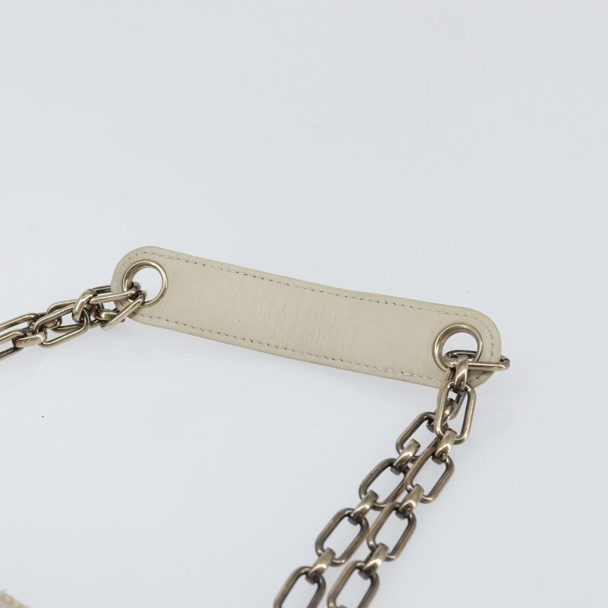 LOUIS VUITTON Monogram Shine Chain McKenna Bag Silver M92362 LV Auth 151359