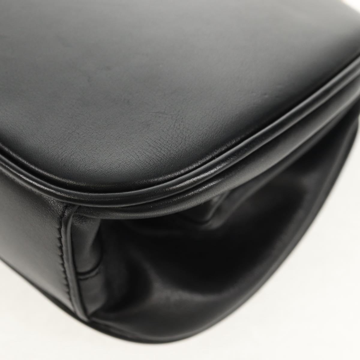 BURBERRY Shoulder Bag Leather Black Gold Auth 151361AV