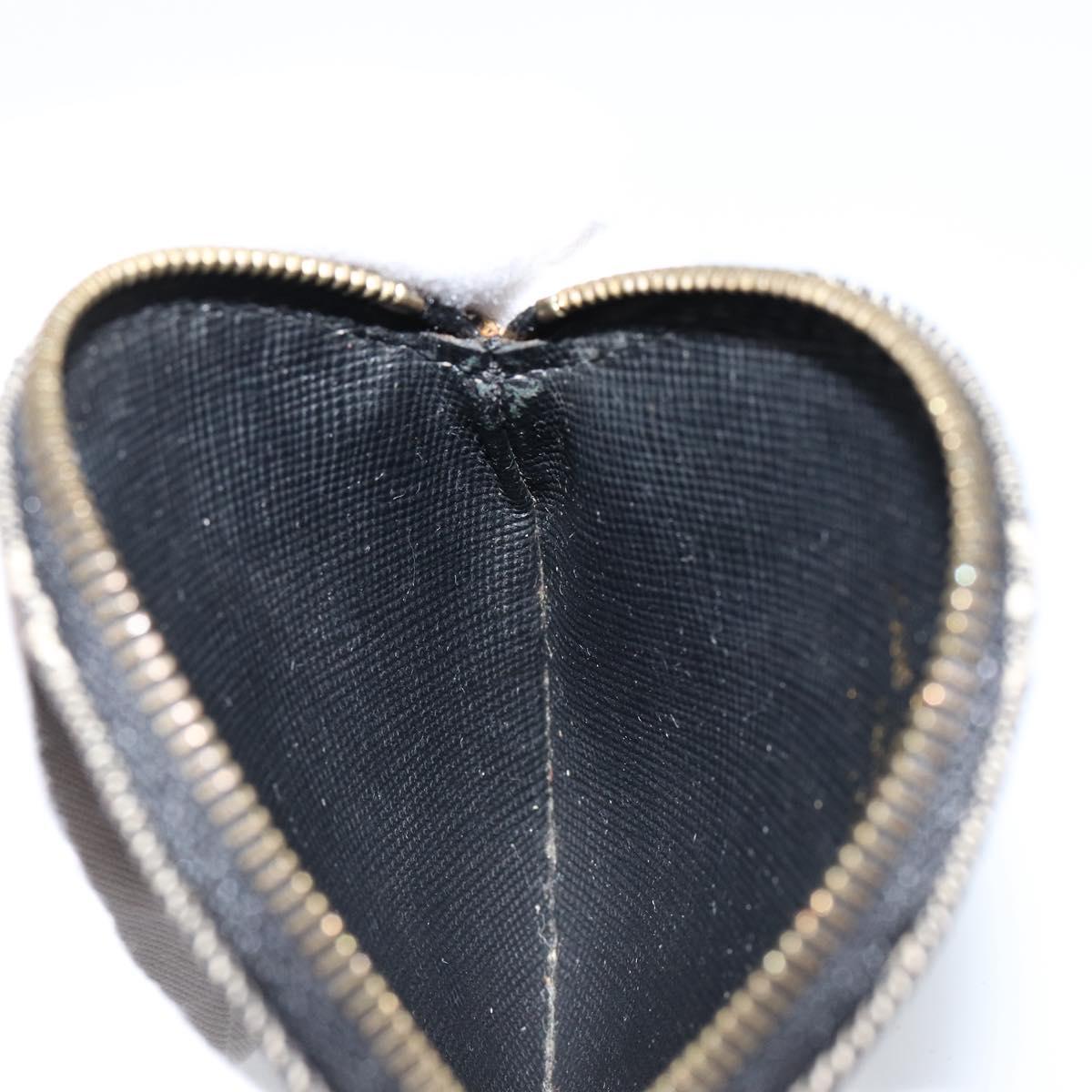 LOUIS VUITTON Mini Lin Porte Monnaie Round Coin Purse Black M92453 Auth 151364