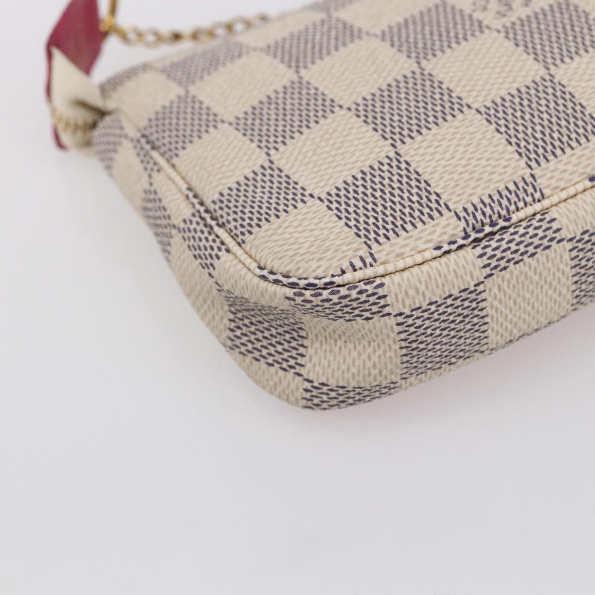 LOUIS VUITTON Azur Giraffe Mini Pochette Accessoires N62200 LV Auth 151369SAM