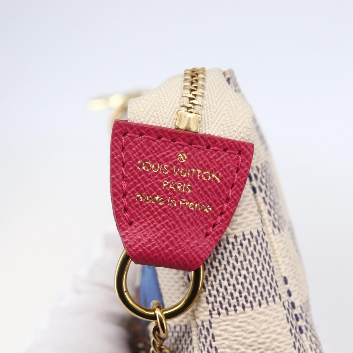 LOUIS VUITTON Azur Giraffe Mini Pochette Accessoires N62200 LV Auth 151369SAM