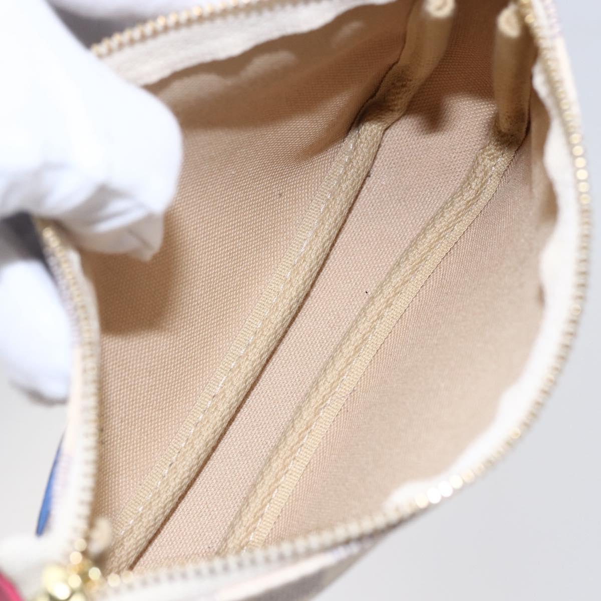 LOUIS VUITTON Azur Giraffe Mini Pochette Accessoires N62200 LV Auth 151369SAM