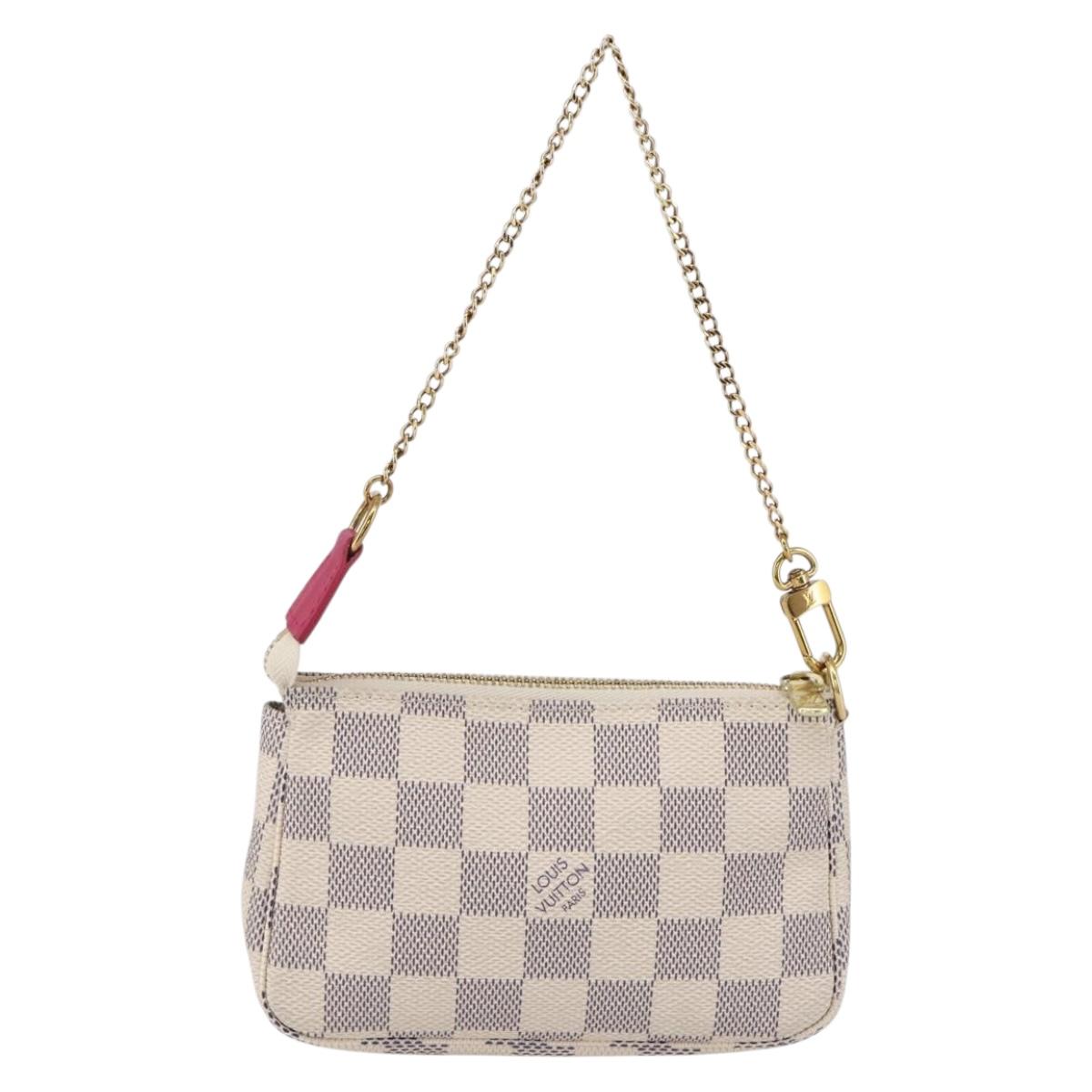 LOUIS VUITTON Azur Giraffe Mini Pochette Accessoires N62200 LV Auth 151369SAM