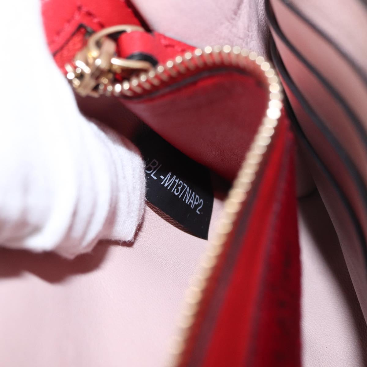 VALENTINO Chain Shoulder Bag Leather Pink Gold Auth 151371