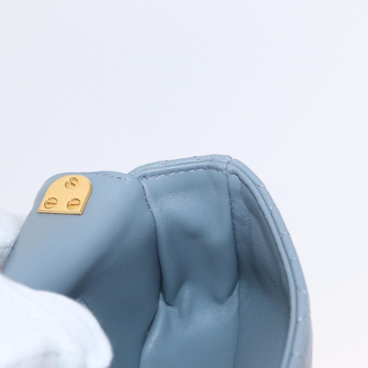 Christian Dior Canage Chain Dior Caro Bag Leather Blue Gold Auth 151372SAM