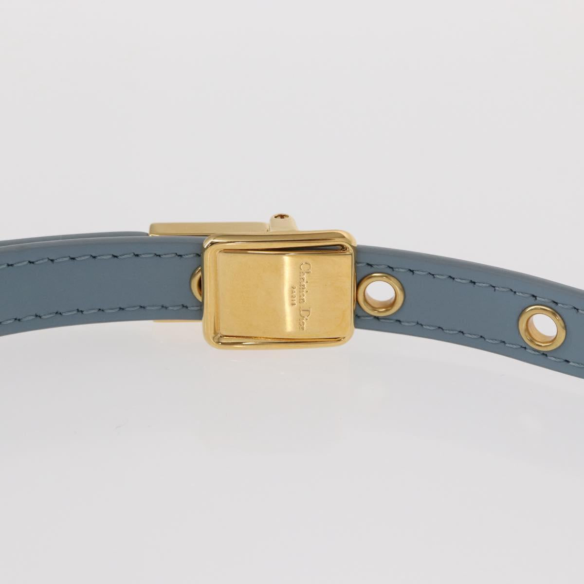 Christian Dior Canage Chain Dior Caro Bag Leather Blue Gold Auth 151372SAM