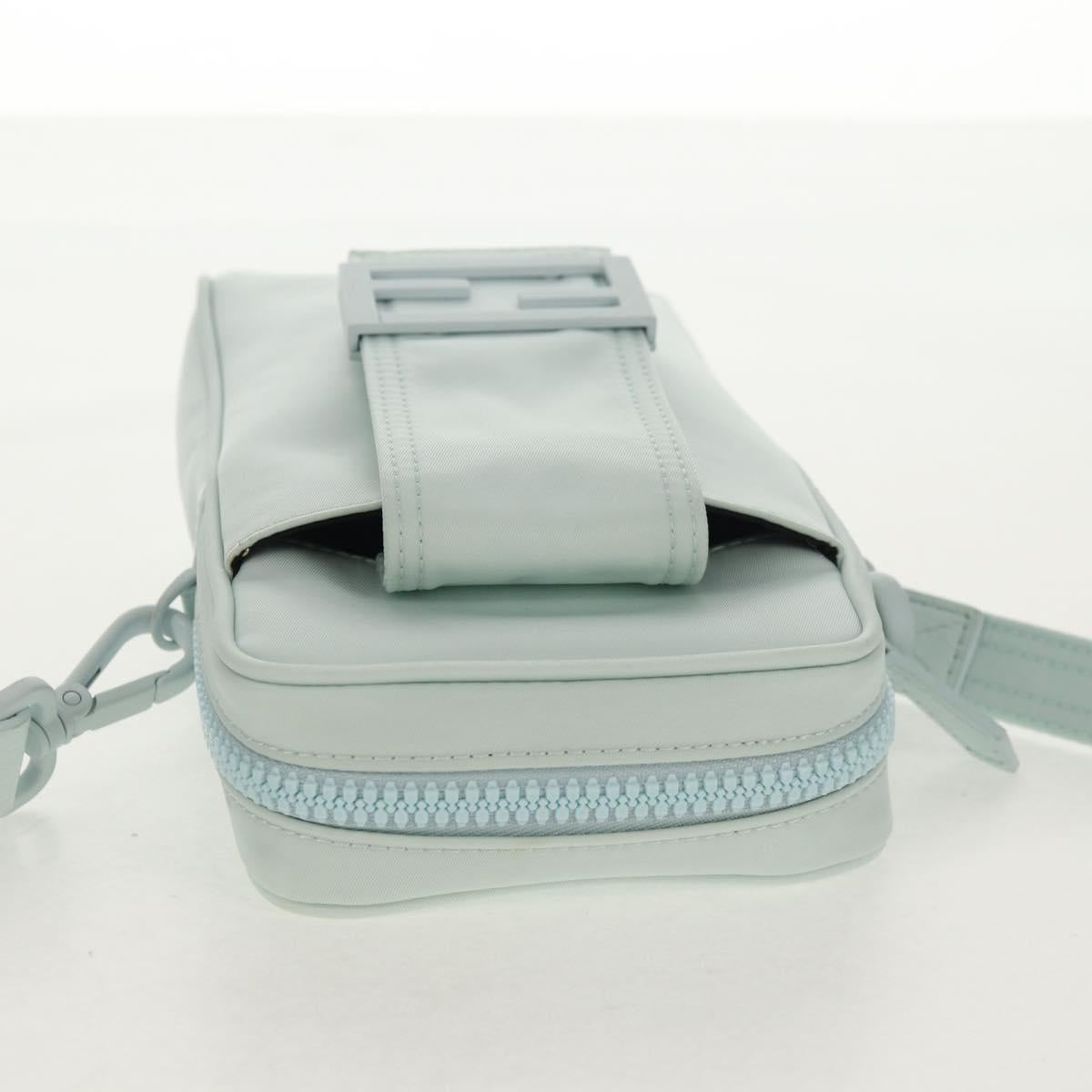 FENDI Baguette Phone Pouch Shoulder Bag Nylon Light Blue Auth 151373M
