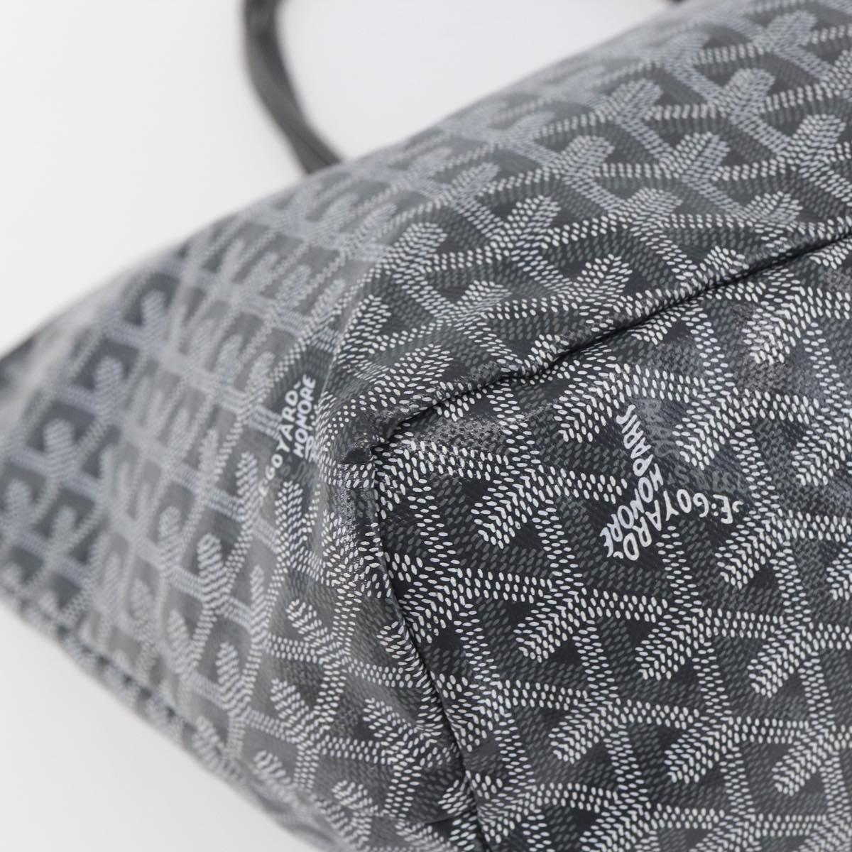 GOYARD Herringbone Saint Louis PM Tote Bag PVC Gray Auth 151375SM