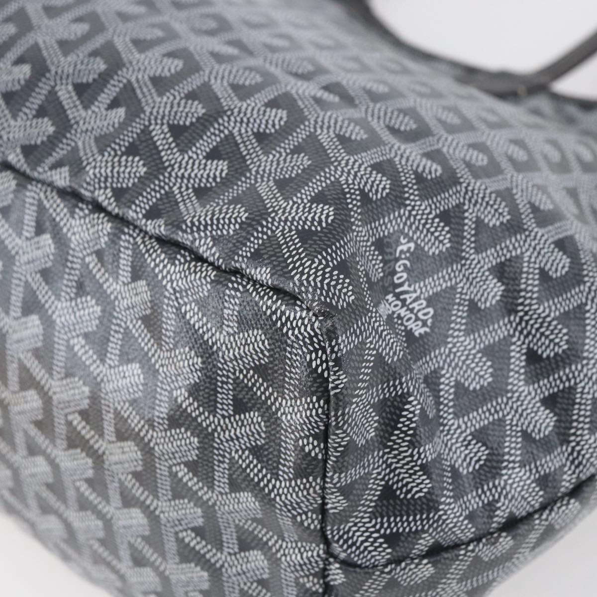 GOYARD Herringbone Saint Louis PM Tote Bag PVC Gray Auth 151375SM