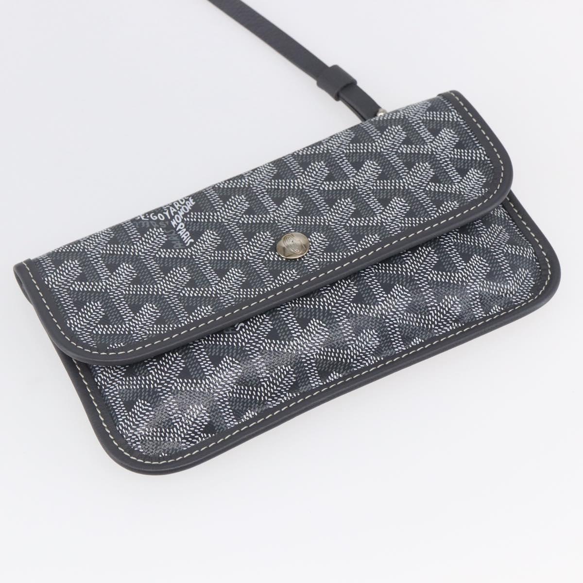 GOYARD Herringbone Saint Louis PM Tote Bag PVC Gray Auth 151375SM