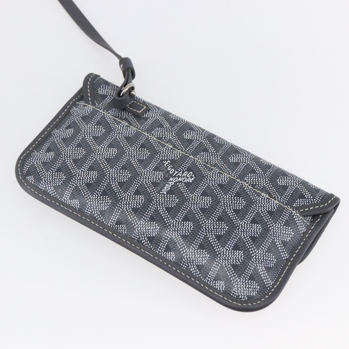 GOYARD Herringbone Saint Louis PM Tote Bag PVC Gray Auth 151375SM