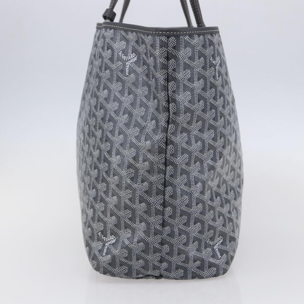 GOYARD Herringbone Saint Louis PM Tote Bag PVC Gray Auth 151375SM