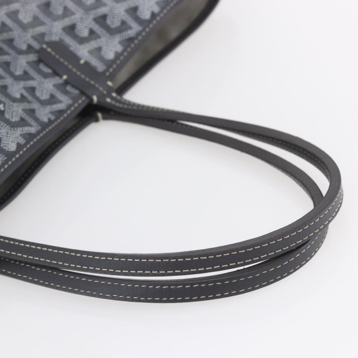 GOYARD Herringbone Saint Louis PM Tote Bag PVC Gray Auth 151375SM