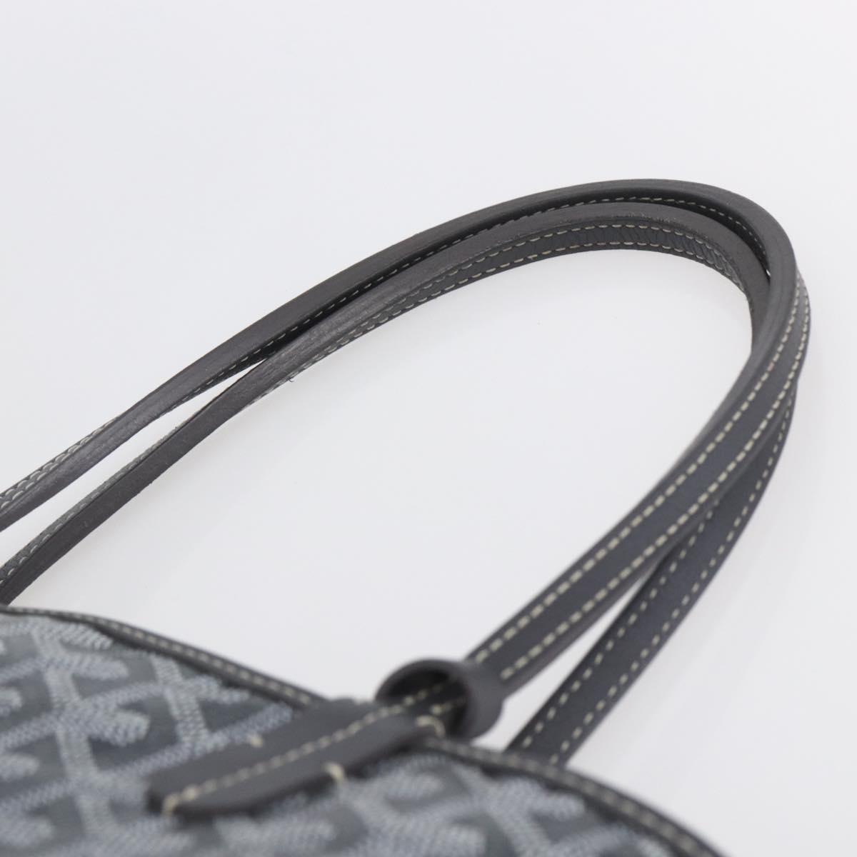 GOYARD Herringbone Saint Louis PM Tote Bag PVC Gray Auth 151375SM