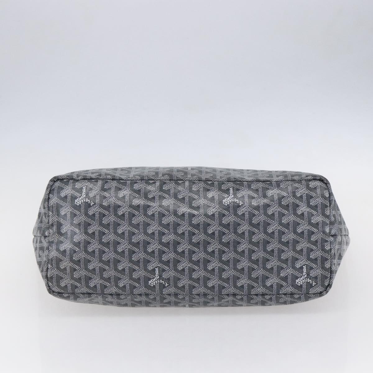 GOYARD Herringbone Saint Louis PM Tote Bag PVC Gray Auth 151375SM